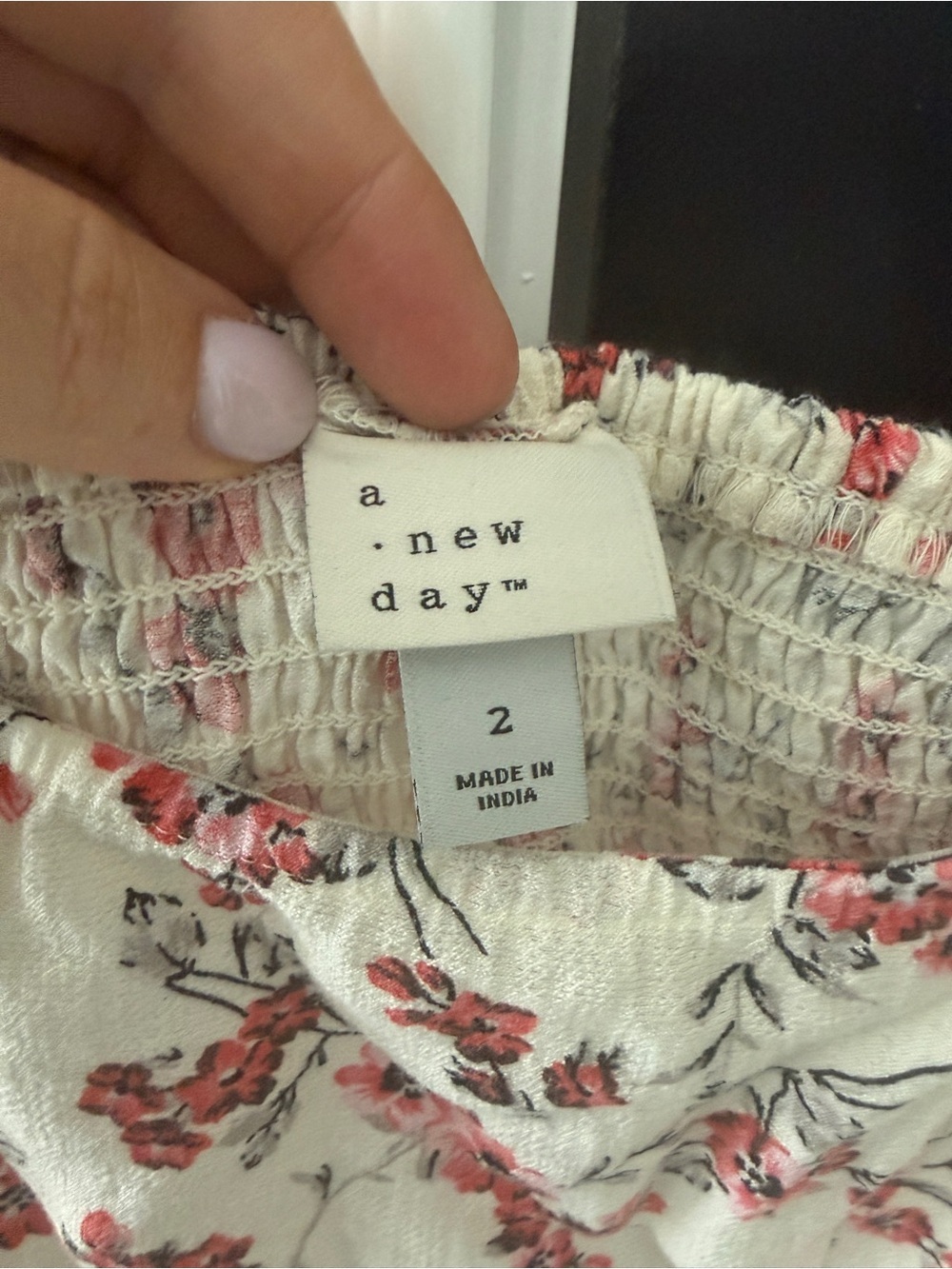 a new day White Mini Dress with Pink Floral Print - Picture 2 of 4